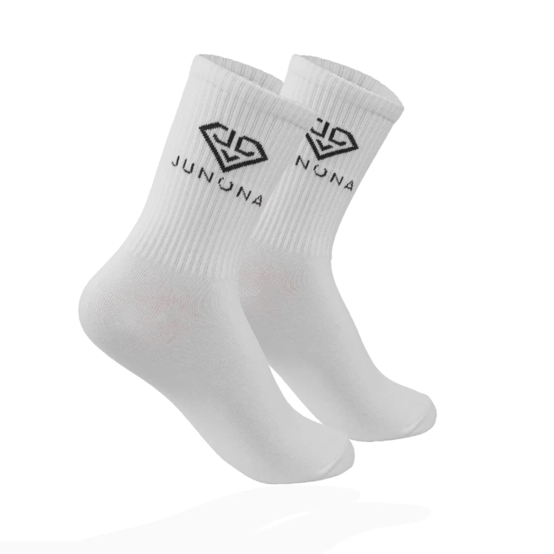 Șosete albe cu logo Junona