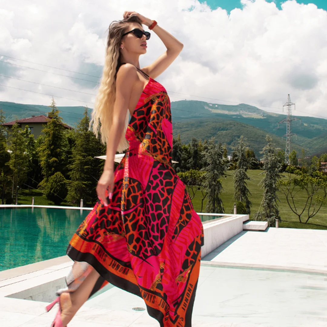 Rochie asimetrică cu imprimeu JNA ACT Summer