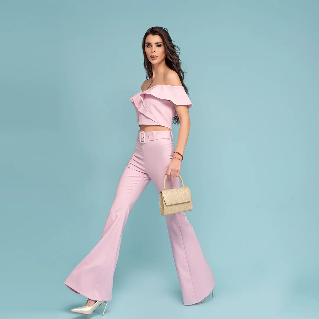 Pantalon charleston cu curea