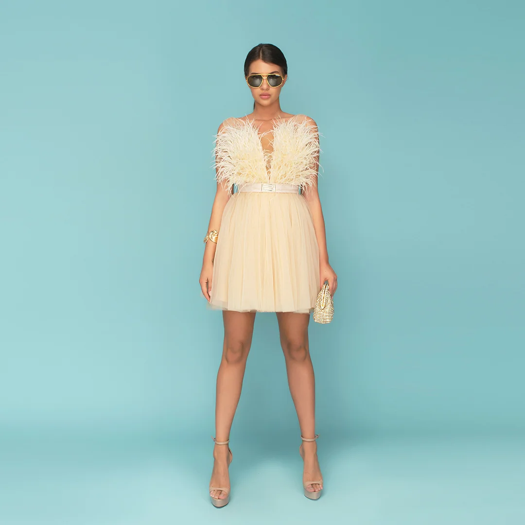 Rochie de dama cu pene