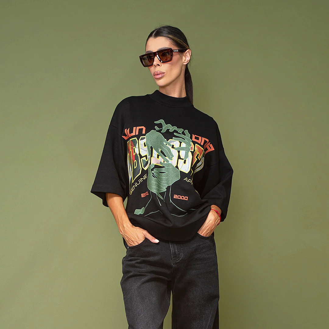 Tricou supradimensionat cu imprimeu